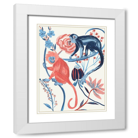 From the Jungle III White Modern Wood Framed Art Print with Double Matting by Wang, Melissa