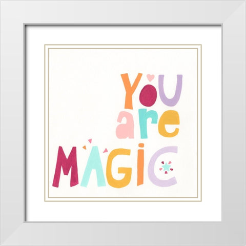 Happy Magic III White Modern Wood Framed Art Print with Double Matting by Vess, June Erica