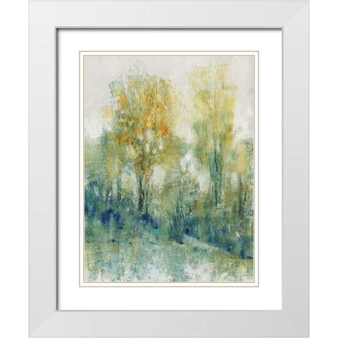 Tree Glow II White Modern Wood Framed Art Print with Double Matting by OToole, Tim