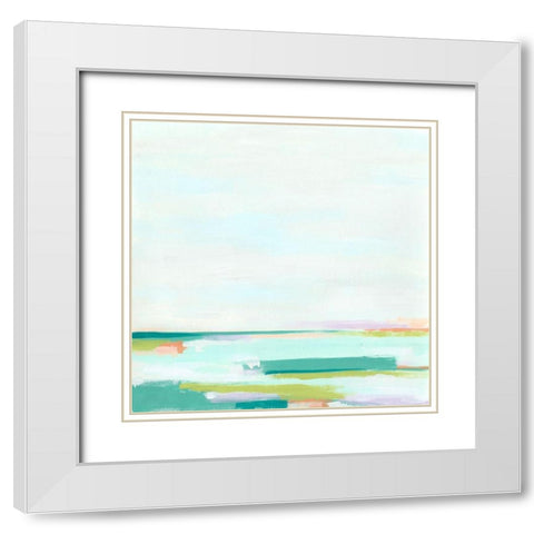 Tropic Horizon II White Modern Wood Framed Art Print with Double Matting by Vess, June Erica
