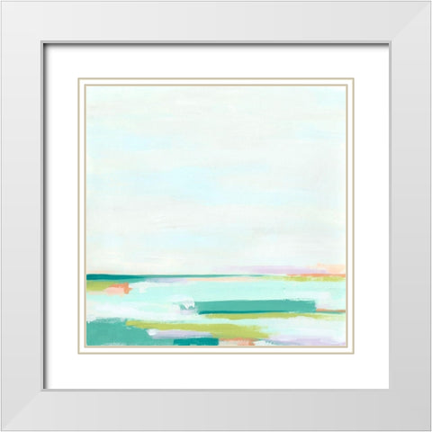 Tropic Horizon II White Modern Wood Framed Art Print with Double Matting by Vess, June Erica