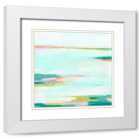 Tropic Horizon III White Modern Wood Framed Art Print with Double Matting by Vess, June Erica