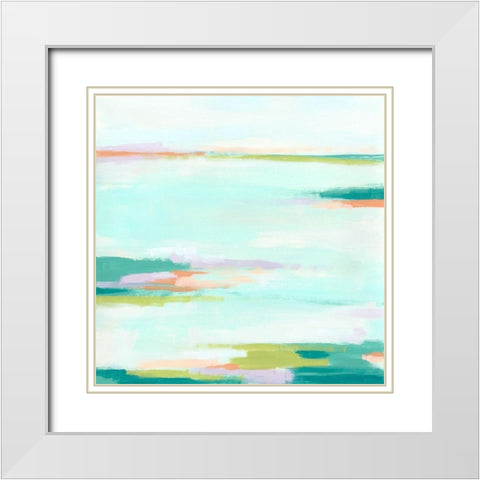 Tropic Horizon III White Modern Wood Framed Art Print with Double Matting by Vess, June Erica