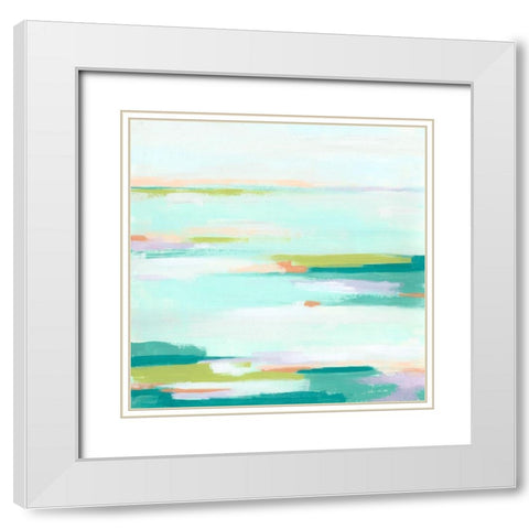 Tropic Horizon IV White Modern Wood Framed Art Print with Double Matting by Vess, June Erica