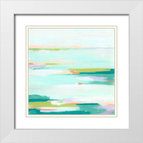 Tropic Horizon IV White Modern Wood Framed Art Print with Double Matting by Vess, June Erica
