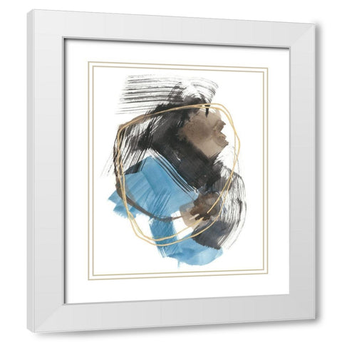 Gold Loops II White Modern Wood Framed Art Print with Double Matting by Goldberger, Jennifer