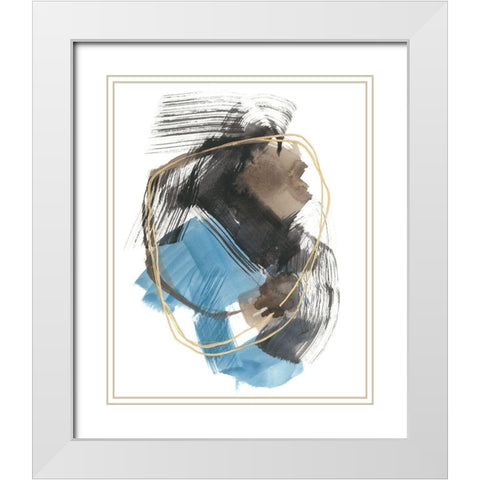 Gold Loops II White Modern Wood Framed Art Print with Double Matting by Goldberger, Jennifer