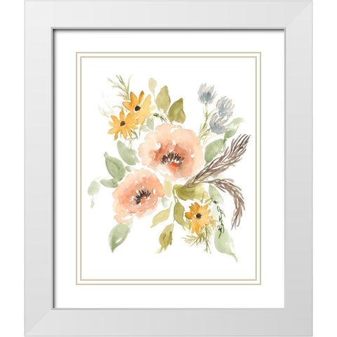 Late Summer Flowers II White Modern Wood Framed Art Print with Double Matting by Goldberger, Jennifer