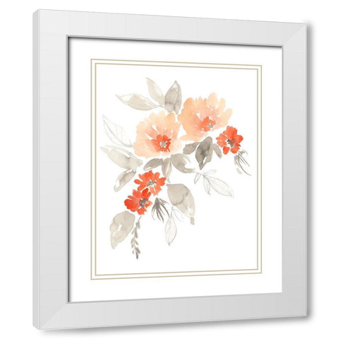 Terra Cotta Cascade I White Modern Wood Framed Art Print with Double Matting by Goldberger, Jennifer