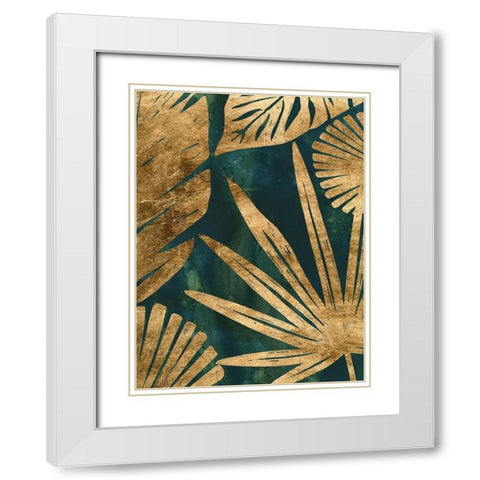 Emerald Jungle I White Modern Wood Framed Art Print with Double Matting by Vess, June Erica