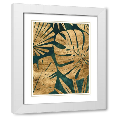 Emerald Jungle III White Modern Wood Framed Art Print with Double Matting by Vess, June Erica