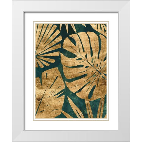 Emerald Jungle III White Modern Wood Framed Art Print with Double Matting by Vess, June Erica