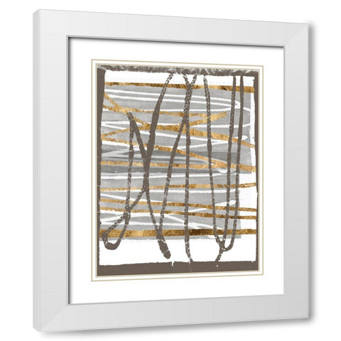 Golden Thread II White Modern Wood Framed Art Print with Double Matting by Goldberger, Jennifer