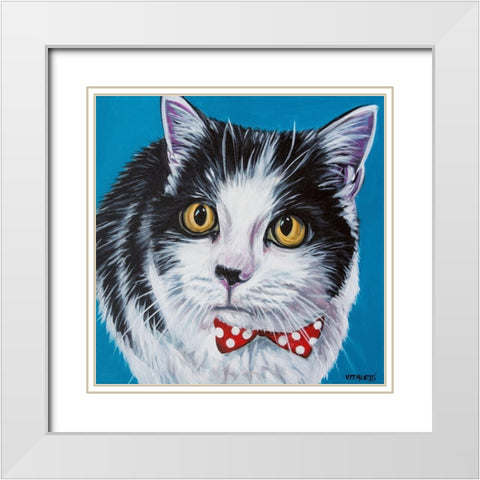 Classy Cat I White Modern Wood Framed Art Print with Double Matting by Vitaletti, Carolee