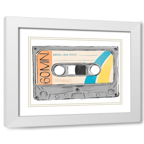 Mix Tape IV White Modern Wood Framed Art Print with Double Matting by Vess, June Erica