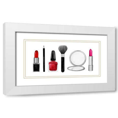 Makeup Swatches II White Modern Wood Framed Art Print with Double Matting by Popp, Grace