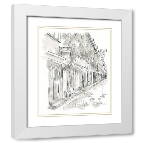 European City Sketch V White Modern Wood Framed Art Print with Double Matting by Vess, June Erica