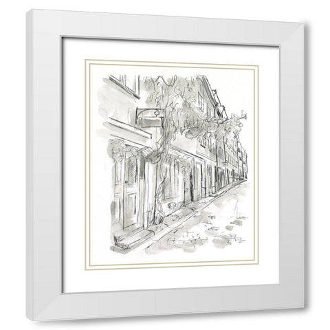 European City Sketch V White Modern Wood Framed Art Print with Double Matting by Vess, June Erica