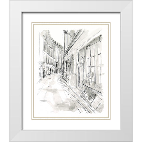 European City Sketch VI White Modern Wood Framed Art Print with Double Matting by Vess, June Erica