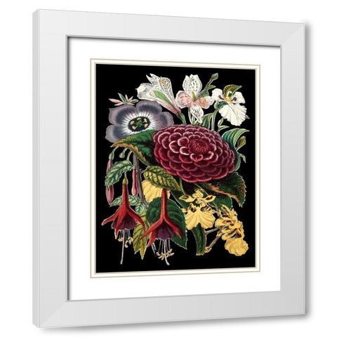 Garden Gathering II White Modern Wood Framed Art Print with Double Matting by Unknown