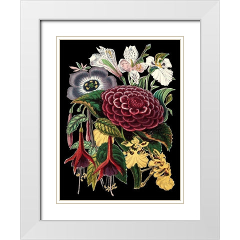 Garden Gathering II White Modern Wood Framed Art Print with Double Matting by Unknown