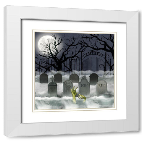 Spooky Night II White Modern Wood Framed Art Print with Double Matting by Popp, Grace