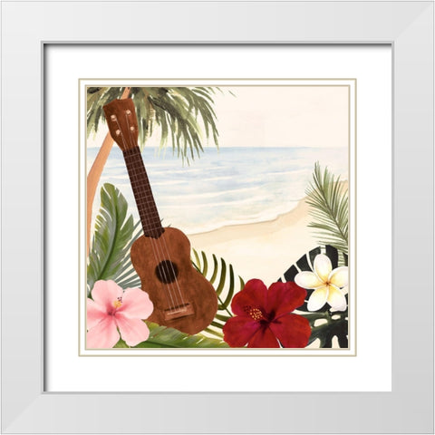 Aloha I White Modern Wood Framed Art Print with Double Matting by Borges, Victoria