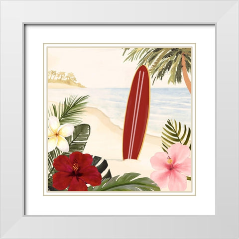 Aloha II White Modern Wood Framed Art Print with Double Matting by Borges, Victoria