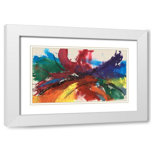 Twisting Rainbow II White Modern Wood Framed Art Print with Double Matting by Goldberger, Jennifer