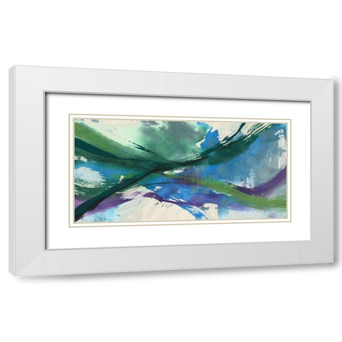 Undulating Citron I White Modern Wood Framed Art Print with Double Matting by Goldberger, Jennifer