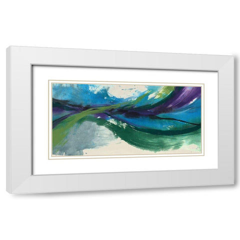 Undulating Citron II White Modern Wood Framed Art Print with Double Matting by Goldberger, Jennifer