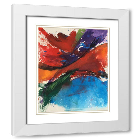 Primary Splash II White Modern Wood Framed Art Print with Double Matting by Goldberger, Jennifer