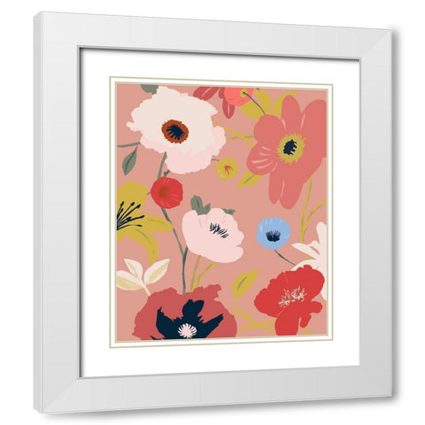 Merry Mallow I White Modern Wood Framed Art Print with Double Matting by Warren, Annie