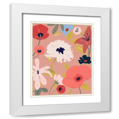Merry Mallow II White Modern Wood Framed Art Print with Double Matting by Warren, Annie