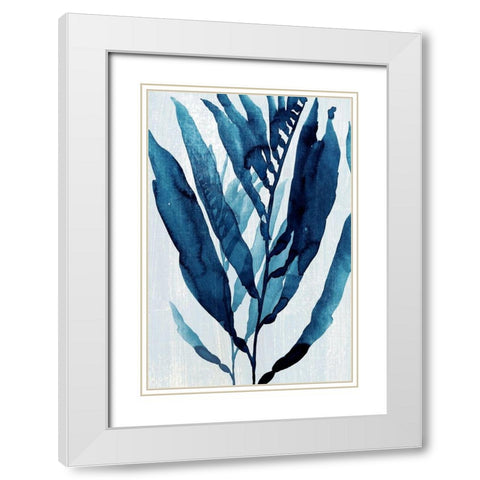 Blue Drift I White Modern Wood Framed Art Print with Double Matting by Warren, Annie