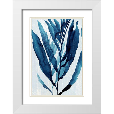 Blue Drift I White Modern Wood Framed Art Print with Double Matting by Warren, Annie