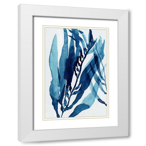 Blue Drift II White Modern Wood Framed Art Print with Double Matting by Warren, Annie