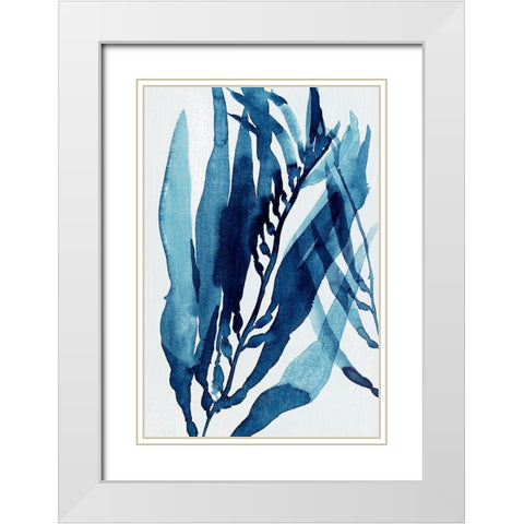 Blue Drift II White Modern Wood Framed Art Print with Double Matting by Warren, Annie