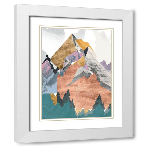 Metallic Range I White Modern Wood Framed Art Print with Double Matting by Goldberger, Jennifer