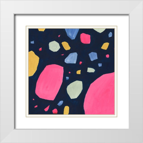 Bright Terrazzo I White Modern Wood Framed Art Print with Double Matting by Borges, Victoria