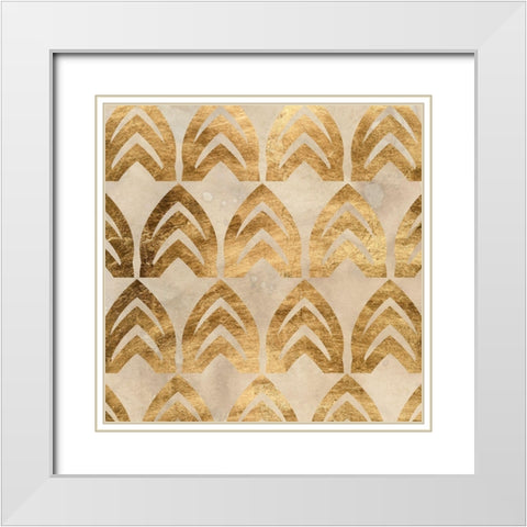 Tile Tableau I White Modern Wood Framed Art Print with Double Matting by Vess, June Erica