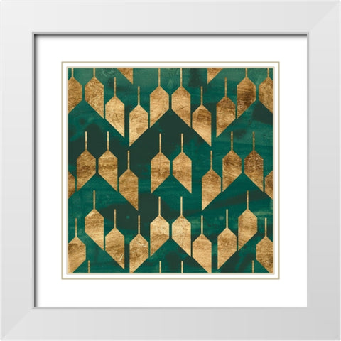 Tile Tableau II White Modern Wood Framed Art Print with Double Matting by Vess, June Erica