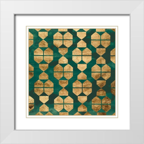 Tile Tableau IV White Modern Wood Framed Art Print with Double Matting by Vess, June Erica
