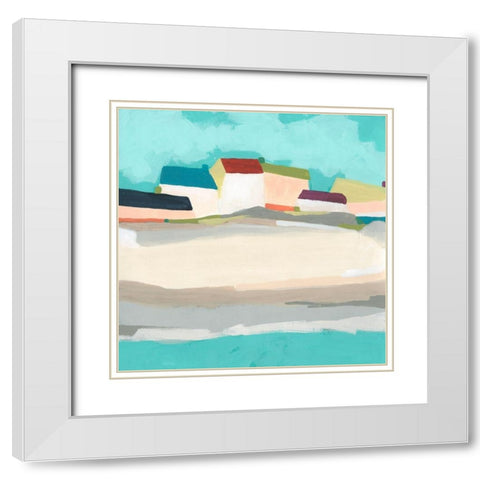 Coastal Village II White Modern Wood Framed Art Print with Double Matting by Vess, June Erica