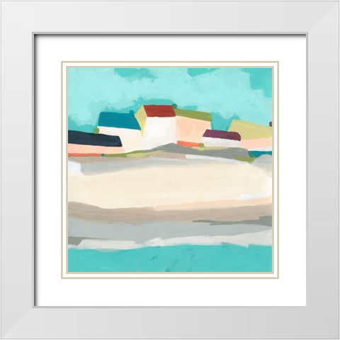 Coastal Village II White Modern Wood Framed Art Print with Double Matting by Vess, June Erica