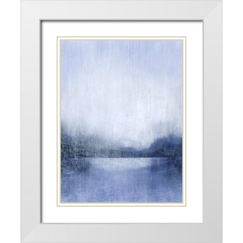 Deep Blue Mist I White Modern Wood Framed Art Print with Double Matting by Popp, Grace