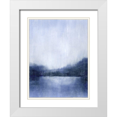 Deep Blue Mist II White Modern Wood Framed Art Print with Double Matting by Popp, Grace