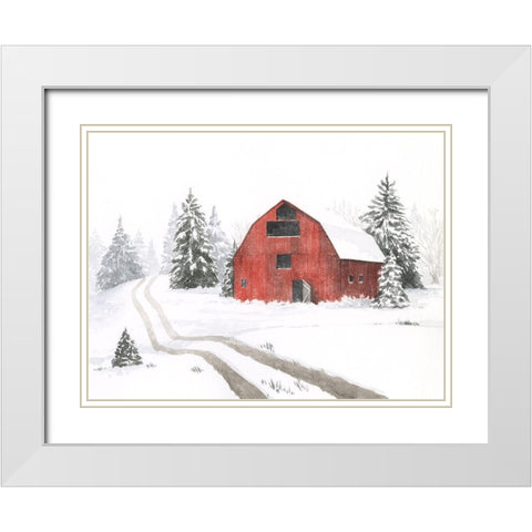 Evergreen Farm I White Modern Wood Framed Art Print with Double Matting by Popp, Grace