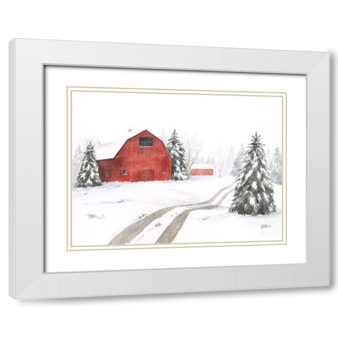 Evergreen Farm II White Modern Wood Framed Art Print with Double Matting by Popp, Grace
