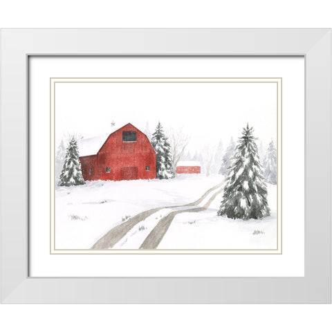 Evergreen Farm II White Modern Wood Framed Art Print with Double Matting by Popp, Grace